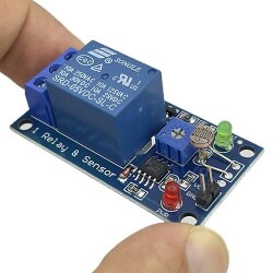 Çin - LDR Işık Sensörü Kontrollü 5V 1 Kanal Röle Modülü Çin - LDR Işık Sensörü Kontrollü 5V 1 Kanal Röle Modülü