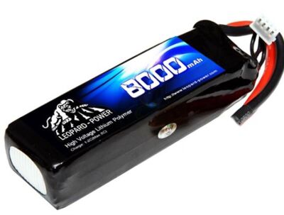 Leopard Power 11.1V 3S Lityum Polimer Lipo UAV & Multirotor Dron Bataryası - 8000mAh, 25C