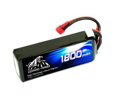 Leopard Power 4S 14.8V Lipo (Li-Po) Lityum Polimer Batarya - 1800mAh, 30C, T Plug