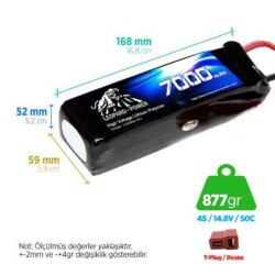Leopard Power 7S 14.8V Lipo (Li-Po) Lityum Polimer Batarya - 7000mAh, 50C, T Plug - Thumbnail