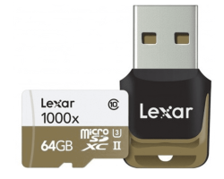 Lexar 64GB microSDXC 1000X 150Mb/sn UHS-II 4K + USB 3.0 Kart Okuyucu Class10 U3 (LSDMI64GCBEU1000R) Hafıza Kartı - Thumbnail