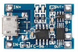 Uni-T - Lithium Pil Şarj Modülü (Korumalı) - TP4056, Micro USB Konnektör, BMS