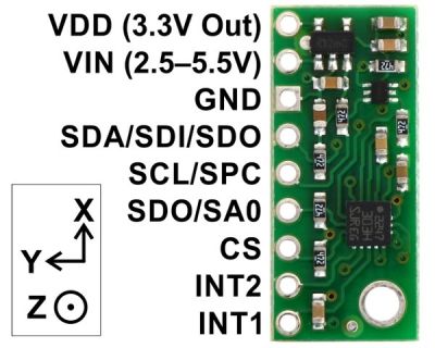 Pololu LSM303D 3-Eksen Pusula ve Akselerometre - İvmeölçer PL-2127