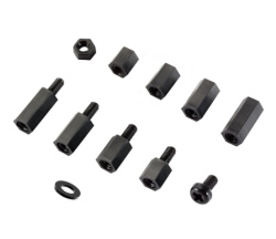 Çin - M3x15 Dişi/Dişi Plastik Distans Siyah (Standoff - Spacer - Aralayıcı )