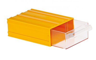 Mano K-10 Plastik Çekmeceli Kutu, Sarı, 85mm x 120mm x 40mm