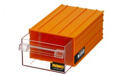 Mano - Mano K-40 Plastik Çekmeceli Kutu - Sarı, 124 x 196 x 80mm - 5 Adet