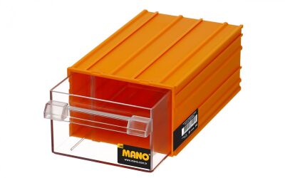 Mano K-40 Plastik Çekmeceli Kutu - Sarı, 124 x 196 x 80mm - 5 Adet