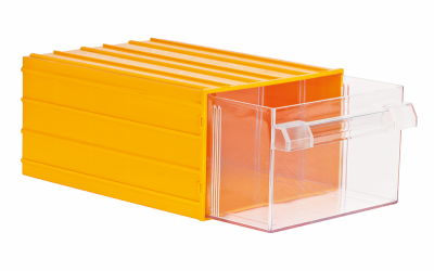 Mano K-45 Plastik Çekmeceli Kutu - Sarı, 175 x 230 x 110mm - 24 Adet (1 Koli)