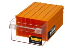 Mano - Mano K-50 Plastik Çekmeceli Kutu - Sarı, 140 x 230 x 98mm