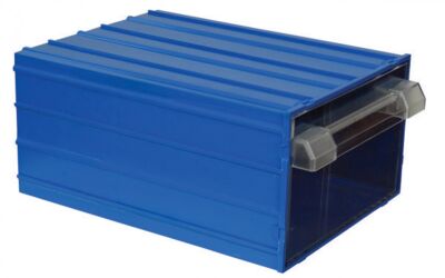 Mano MK-55 Plastik Çekmeceli Kutu - Mavi, 212 x 302 x 126mm - 12 adet (1 Koli)