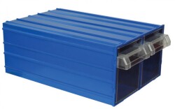 Mano - Mano MK-56 Plastik Çift Çekmeceli Kutu - Mavi, 212 x 302 x 126mm - 12 Adet (1 Koli)