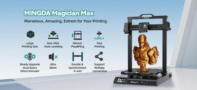 Mingda Magician MAX 3D Printer : Auto Leveling Ust - 5