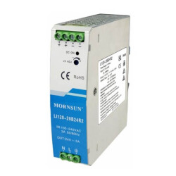 Çin - Mornsun 120W 24V Ray Montajlı AC DC Güç Kaynağı - 5A