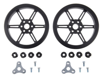 Multi-Hub Siyah Tekerlek 80×10mm ( 3-4 mm Şaftlar için İnsörtlerle) PL-3690