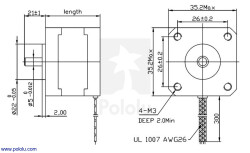 NEMA 14 Bipolar Step Motor: 200 Adım, 35 × 36mm, 2.7V, 1A/Faz, PL-1209 - Thumbnail