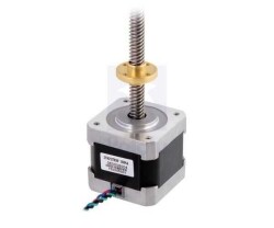 NEMA 17 Bipolar 2.8V Step Motor - 200 Adım, 42×38mm, 28cm Vidalı Mil ( SY42STH38-1684A) - Thumbnail