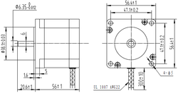 NEMA 23 Step Motor:Bipolar, 200 Adım/Devir 56×57mm, 2.5V, 2.8 A/Faz PL-1474 - Thumbnail