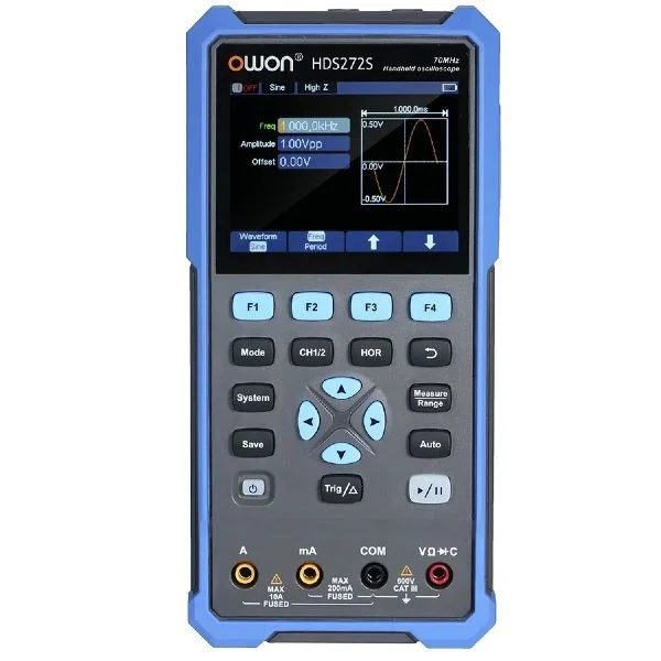 Owon HDS272S 70 MHz El Tipi Osiloskop, Multimetre & Sinyal Jeneratörü, 2Ch - Thumbnail