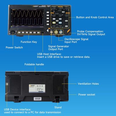 Owon SDS220 Profesyonel 2 Kanal 200Mhz Masa Tipi Osiloskop