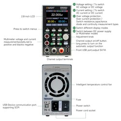Owon SPM3051 2 in 1 DC Güç Kaynağı (ve Multimetre) - 150W, 0-5A, 0-30V - Thumbnail