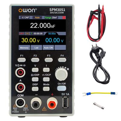 Owon SPM3051 2 in 1 DC Güç Kaynağı (ve Multimetre) - 150W, 0-5A, 0-30V