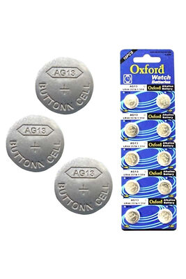 Oxford Süper Alkalin Düğme (Buton) Pil - 1.55V, LR44, AG13, 10 lu