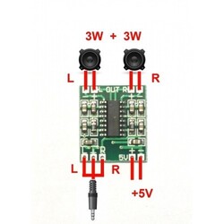 PAM8403 Mini Amfi Devresi - 2x3W - Thumbnail