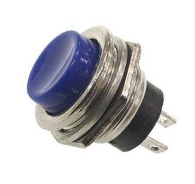 PBS-26B Metal Push Buton (IC-180) - 16mm, Mavi
