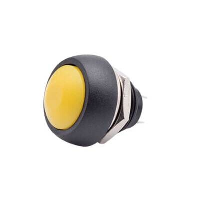 PBS-33B Push Buton (Mantar Buton) - Oval Sarı 12mm