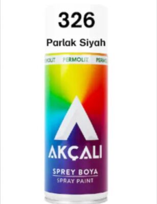 Permolit Akçalı Sprey Boya - 400mL, Parlak Siyah