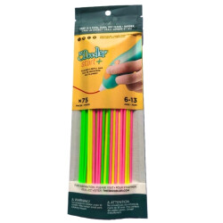 3Doodler - PLA Neon Glow Mixed Pack Filament - 75 Ad, 3DS-ECO-MIX4-75, Start+