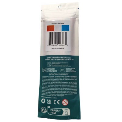 PLA Stars and Stripes Mixed Pack Filament - 75 Ad, 3DS-ECO-MIX1-75, Start+