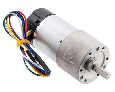 Pololu 150:1 Metal Redüktörlü Motor 37Dx73L 12V, 64 CPR Enkoderli PL-2828