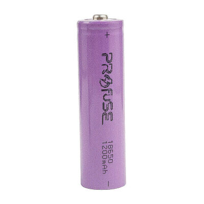 Profuse 18650 Li-ion (Lityum iyon) Şarjlı Pil - 3.7V, 1200mAh, Başlı - 1