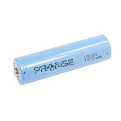 Profuse 18650 Li-ion (Lityum iyon) Şarjlı Pil - 3.7V, 1500mAh, Başlı - 2