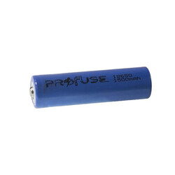 Profuse - Profuse 18650 Li-ion (Lityum iyon) Şarjlı Pil - 3.7V, 1500mAh, Başlı