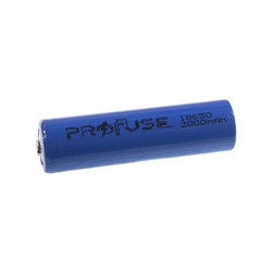 Profuse - Profuse 18650 Li-ion (Lityum iyon) Şarjlı Pil - 3.7V, 2000mAh, Başlı