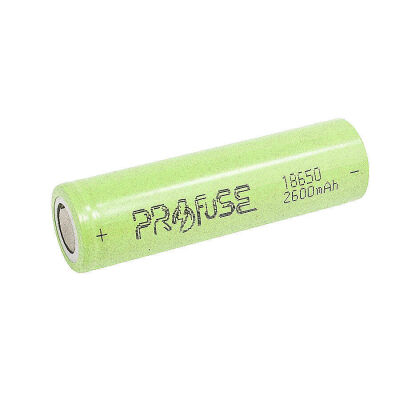 Profuse 18650 Li-ion (Lityum iyon) Şarjlı Pil - 3.7V, 2600mAh, Başsız