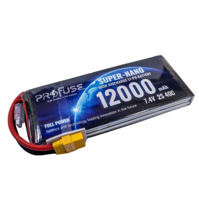 Profuse 2S 7.4V Lipo (Li-Po) Lityum Polimer Batarya - 12000mAh, 40C