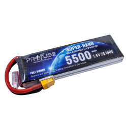 Profuse - Profuse 2S 7.4V Lipo (Li-Po) Lityum Polimer Batarya - 5500mAh, 100C
