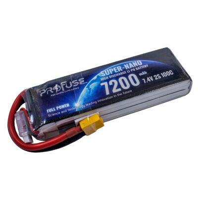 Profuse 2S 7.4V Lipo (Li-Po) Lityum Polimer Batarya - 7200mAh, 100C