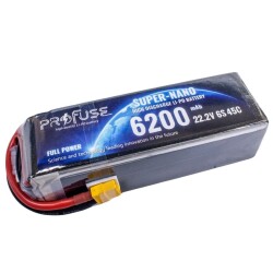 Profuse - Profuse 6S 22.2V Lipo (Li-Po) Lityum Polimer Batarya - 6200mAh, 45C