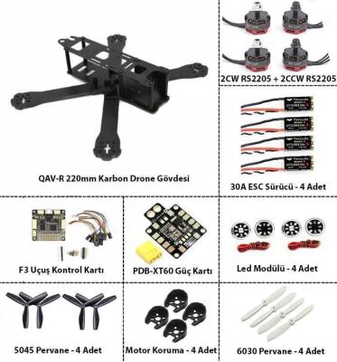 QAV-R 220 Karbon Fiber Drone Seti