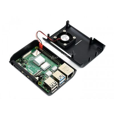 Raspberry Pi 4 için Siyah ABS Kasa - Fan ile Birlikte ( 17014 )