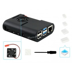 Waveshare - Raspberry Pi 4 için Siyah ABS Kasa - Fan ile Birlikte ( 17014 ) Waveshare - Raspberry Pi 4 için Siyah ABS Kasa - Fan ile Birlikte ( 17014 )