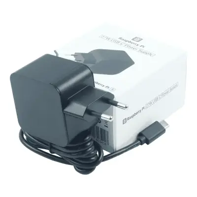 Raspberry Pi 5 Lisanslı USB-C Güç Adaptörü - 27W, Siyah