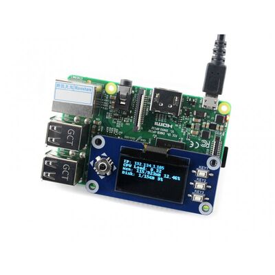 Raspberry Pi için 1.3inch OLED HAT, 128x64, SPI-I2C Arayüz, 13890