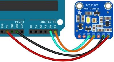RGB Renk Algılayıcı Sensör (TCS34725 + IR Filtre + Beyaz LED)