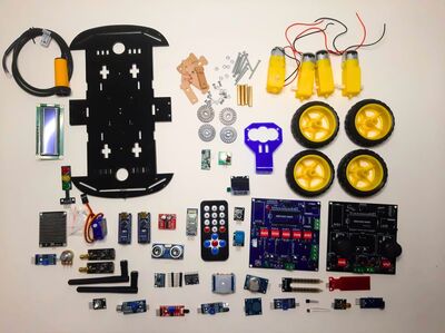 Roboboard M1 Arduino Kontrollü 4WD Araba Proje Seti (FULL Set)