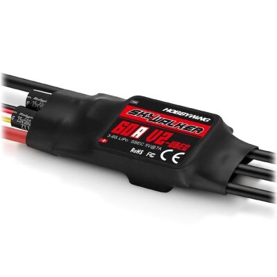 Skywalker 60A ESC V2 Fırçasız Motor Sürücü Hız Yön Kontrol Kartı (3-6S, UBEC)